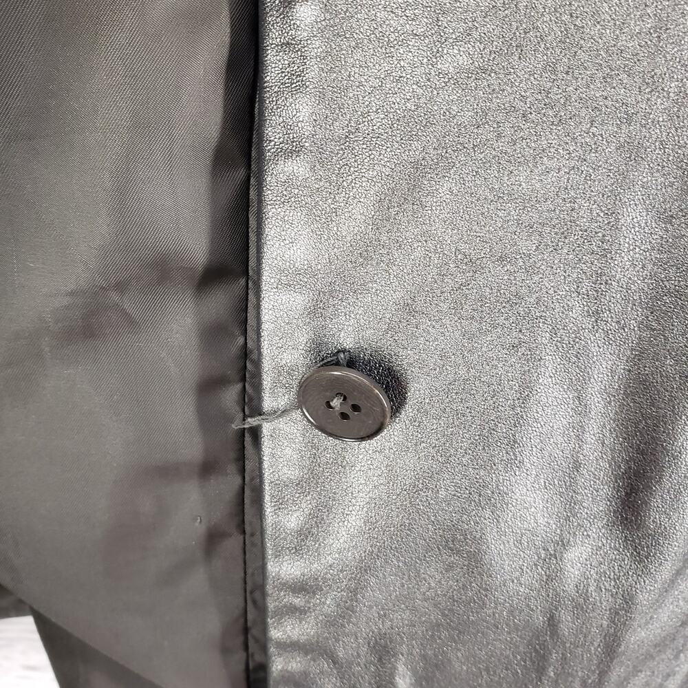 Jones New York Women's Gray Soft Leather Button Front Jacket Size 8 - Picture 13 of 15
